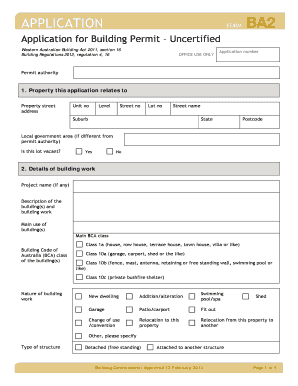 Building Permit Application Form BA2