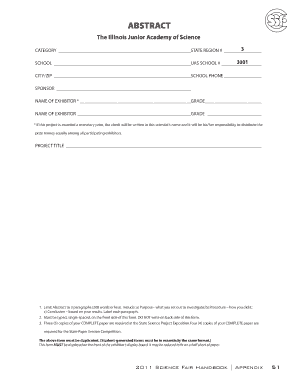 Illinois Junior Academy of Science Abstract Form