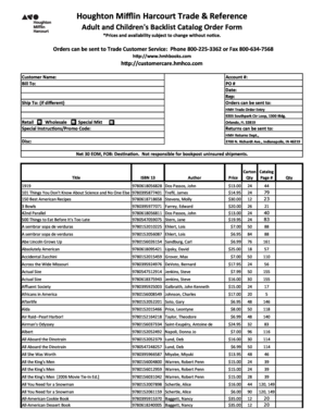 Houghton Mifflin Harcourt Book Order Form