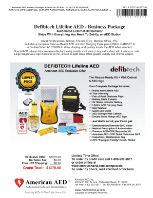 AED Business Package Order Form