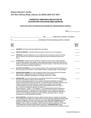 Abortion Consent Form