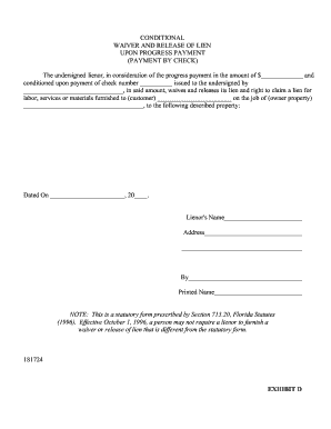 Conditional Waiver and Release of Lien