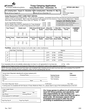 Girl Scouts Troop Camping Application