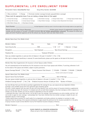 Supplemental Life Enrollment Form