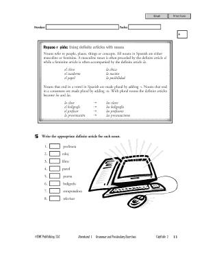 Ejercicio de gramática española