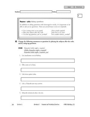 Spanish Yes-No Questions Exercise