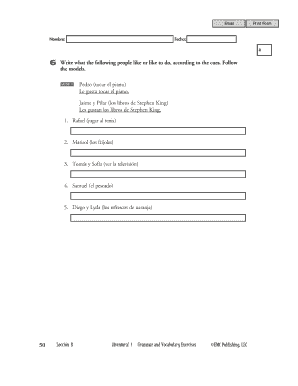Ejercicio de Gramática Española
