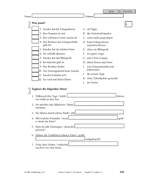 Deutsch Übungsblatt
