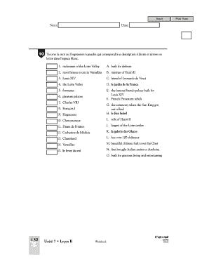 Feuille de travail sur l'histoire française