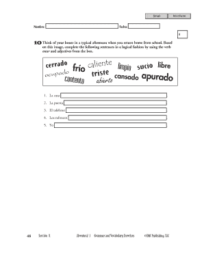 Ejercicio de gramática española