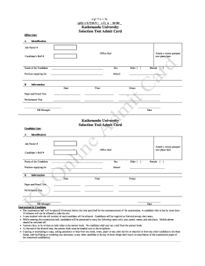 Kathmandu University Selection Test Admit Card