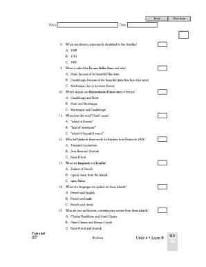 Quiz d'histoire des Antilles