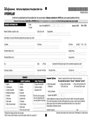 Walgreens Mail Service Registration & Prescription Order Form