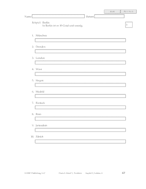 Deutsch Übungsformular