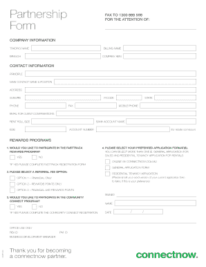ConnectNow Partnership Application Form