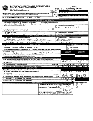 Indiana Political Committee Receipts and Expenditures Form