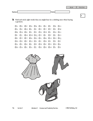 Ejercicio de vocabulario de ropa en español
