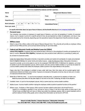 Leave of Absence Request Form - Marquette