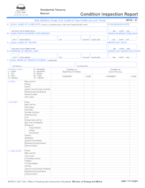 Residential Tenancy Branch Condition Inspection Report