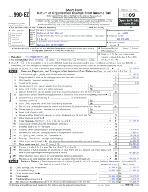 Form 990-EZ Return of Organization Exempt From Income Tax