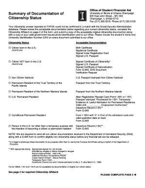 University of Illinois Citizenship Affidavit