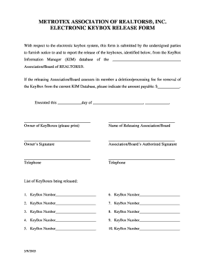 Electronic Keybox Release Form