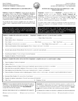 Workers' Compensation Claim Form (DWC 1)
