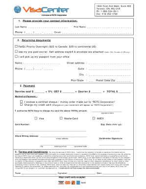 Passport Visa Application Form