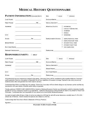 Medical History Questionnaire