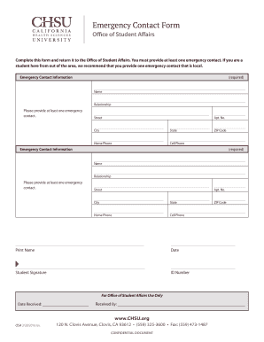 Emergency Contact Form