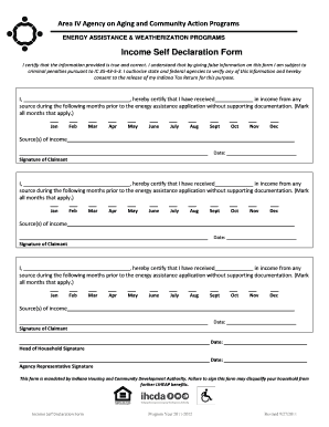Income Self Declaration Form