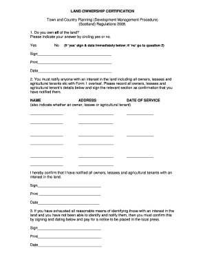 Land Ownership Certification Form