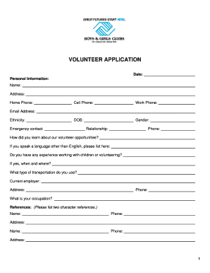 Volunteer Application Form