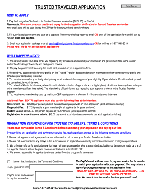 Trusted Traveler Application Form