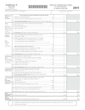 Kentucky Itemized Deductions Form 740