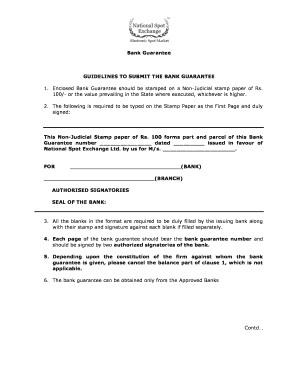 Bank Guarantee for Security Deposit