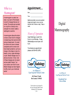 Mammogram Appointment Form
