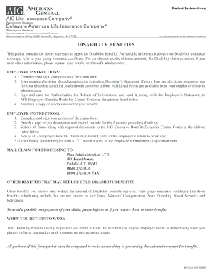 Disability Benefits Claim Form
