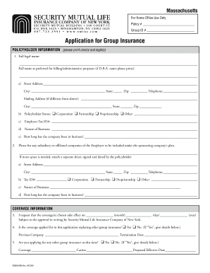 Application for Group Insurance