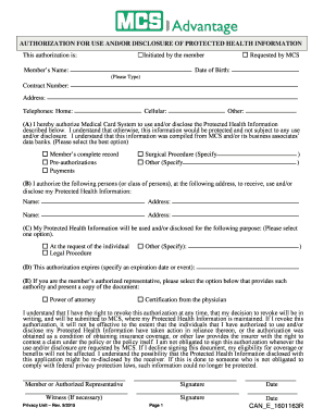Authorization for Use of Protected Health Information