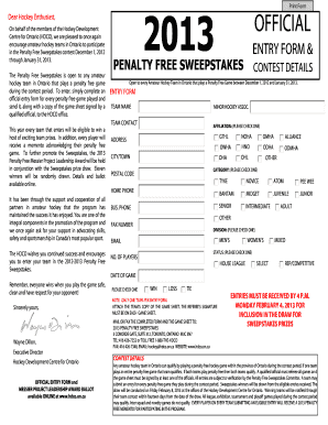 Dear Hockey Enthusiast 2013 - Amateur Hockey in Ontario