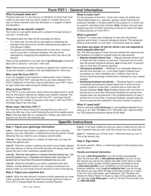 Illinois Form PST-1 - Prepaid Sales Tax