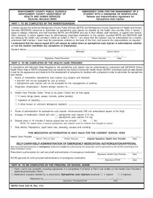 Montgomery County Anaphylaxis Emergency Care Agreement