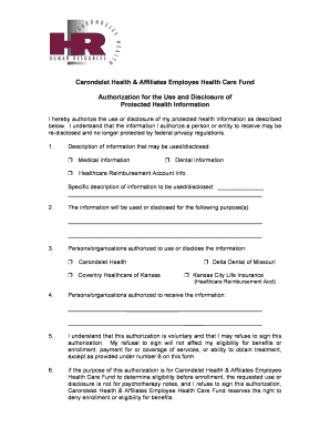 Authorization for Use and Disclosure of Protected Health Information
