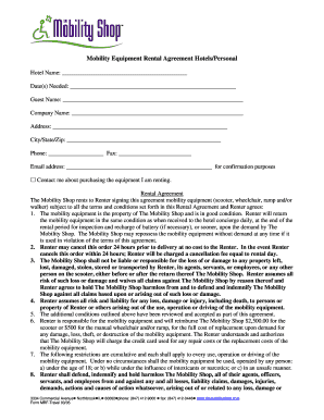 Mobility Equipment Rental Agreement