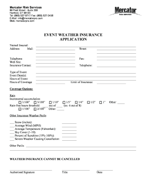 Event Weather Insurance Application