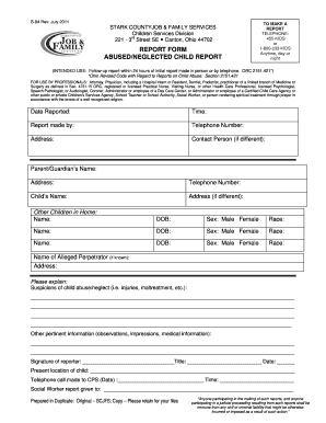 Stark County Child Abuse Report Form