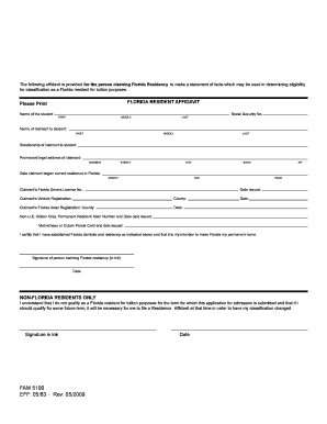 Florida Resident Affidavit