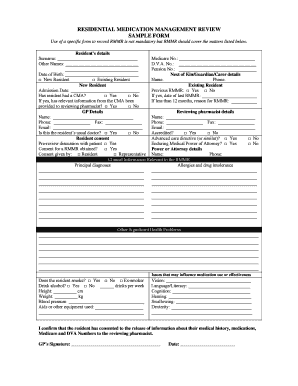 Residential Medication Management Review Form
