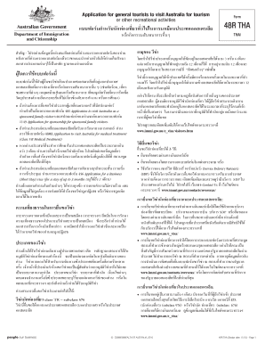 Australia Tourist Visa Application Form 48R